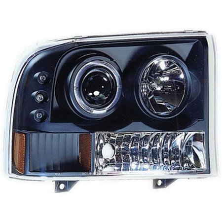 IPCW IPCW CWS-500B2 Ford Excursion 2000 - 2004 Head Lamps; Projector With Rings & Corners Black CWS-500B2